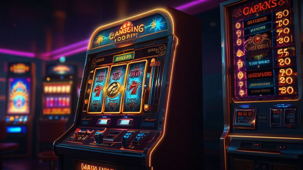 Freispiele und No-Deposit-Bonus vor einer leuchtenden Slotmaschine